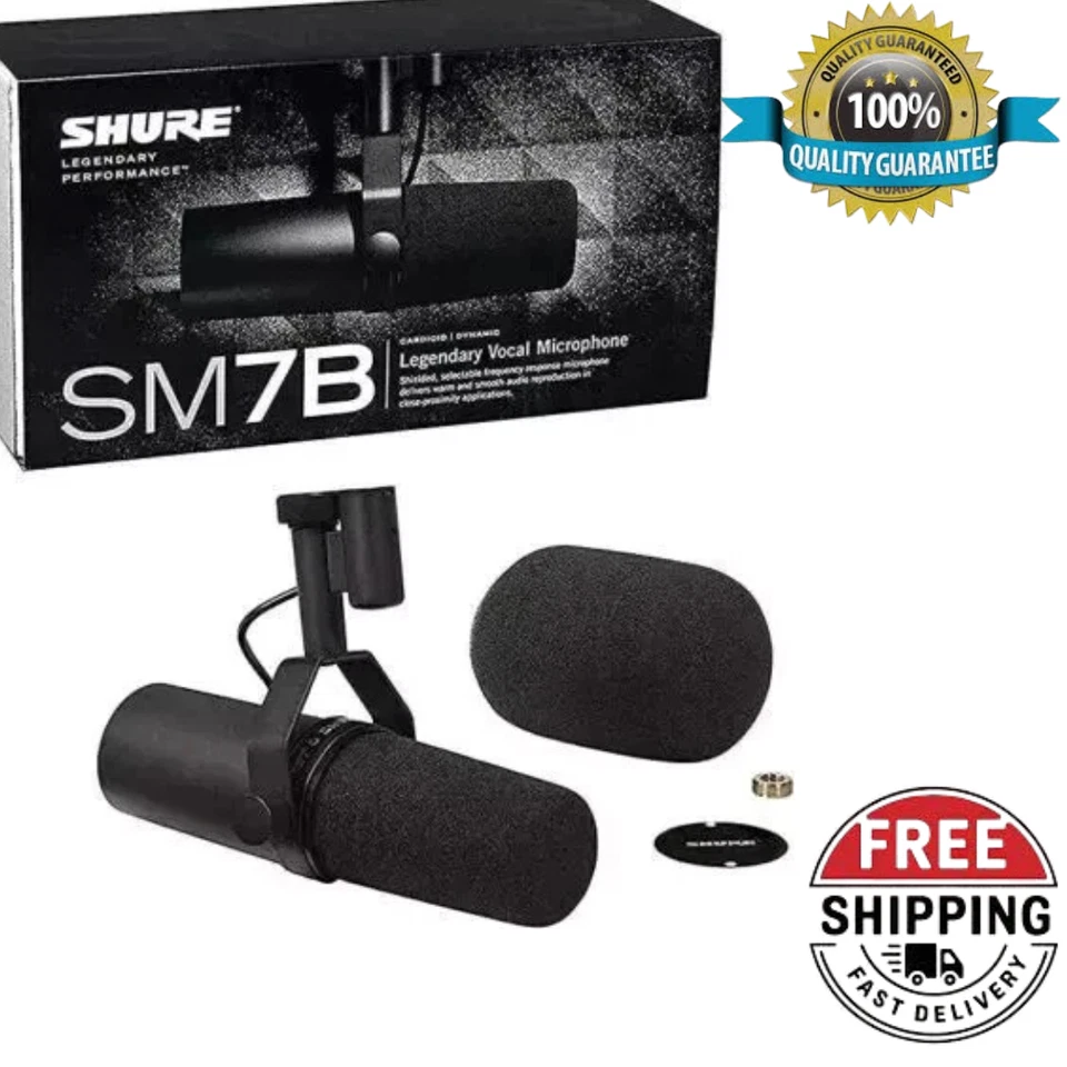 Shure SM7B Cardioid Dynamic Vocal Broadcast Microphone Sealed in box Black