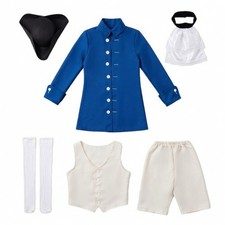 Colonial Costume Ruffled Period Dress-up Set Retro for Stage Performances, Boys