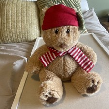 Target Giggle Scape 17” Teddy Bear Plush w/ Holiday Scarf And Hat Plush Sitting