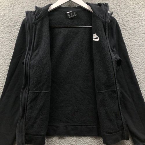 Nike Jacket Hoodie Boys XL Long Sleeve Full Zip Pocket Embroidered Swoosh Black - Picture 7 of 9