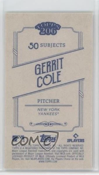 2021 Topps 206 Series 2 Gerrit Cole #33 - Image 2 of 2