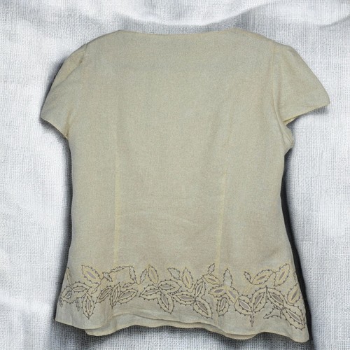 Lafayette 148 New York Linen Skirt Set Leaf Embroidery Women's Size 14 Yellow - Bild 3 von 13