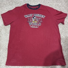 Vintage Walt Disney World 1971 Authentic Red T-Shirt Mickey Mouse Size XXL