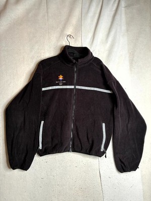 Marker 2002 Fleece Jacket Mens Black Fire EMS Salt Lake Winter Olympics Outdoor