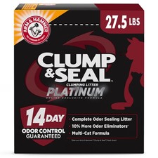 ARM  HAMMER Clump  Seal Platinum Cat Litter, Multi-Cat, 14-Day 27.5 lbs