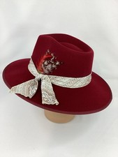Midnight Velvet Red Wool Fedora Hat Bow‎ Perforated Twee Y2K Romantic Retro Midnight Velvet | Accessories | Midnight Velvet Wool Fedora  main image 3