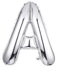 Silver Foil Letter Balloon, 40 Inch, Shower Birthday, Silver