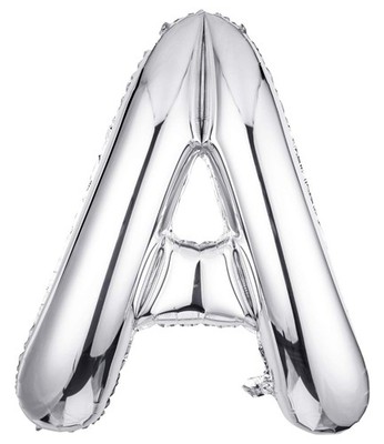 Silver Foil Letter Balloon, 40 Inch, Shower Birthday, Silver