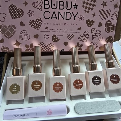  BuBu Candy Cat Eye Gel Nail Polish Kit Gold Autumn UV LED Lamp Magnet...