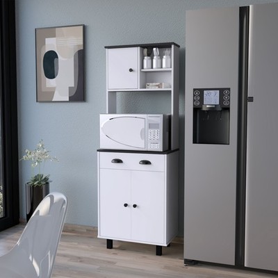 FM FURNITURE Tacna Kitchen Pantry with ample storage, 2 open shelves, 1 drawer