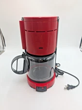 Rare red and gray vintage 4063 Braun Aromaster 12 cup coffeemaker Germany 
