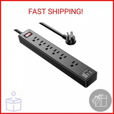 6Ft Power Strip Surge Protector - Yintar Extension Cord with 6 AC Outlets and 3