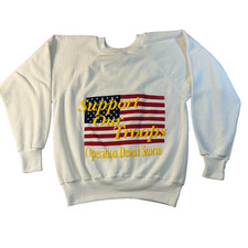 Vtg 90s Operation Desert Storm Support Our Troops Sweatshirt Mens M Made in USA
