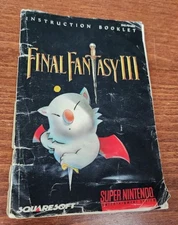 No Game - FINAL FANTASY III 3 Super Nintendo SNES Instruction Manual BOOKLET