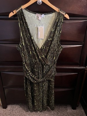 dark green snake print dress Reptile Grommet Dress main image 0