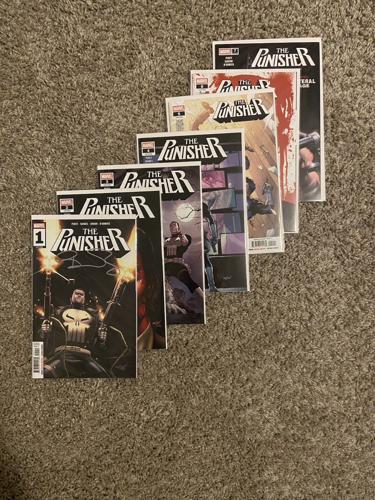 The Punisher Run 1-7 #1 Signed by Benjamin Percy Marvel Comics NM 2026