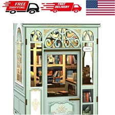 Enchanting DIY Book Nook Kit with LED Light - Miniature Cottage for Bookshelves