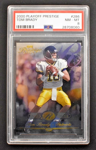 Tom Brady 2000 Playoff Prestige Rookie /2500 Patriots #286 PSA 8 NM-MT