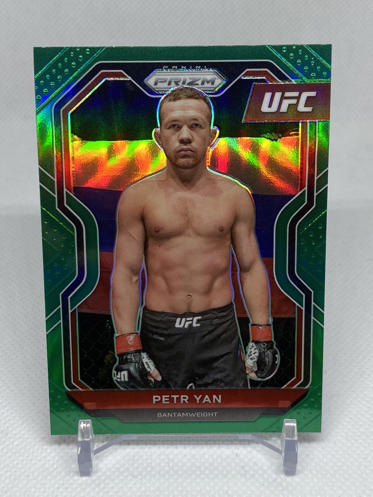 Petr Yan 2021 Panini Prizm UFC Green Prizm SP Parallel #79 Former BW Champ