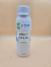Ello Flip & Fill 32 oz Stainless Steel Water Bottle New Off White