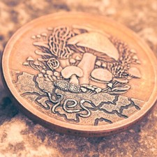 Fungible Token Decision Maker Coin in Solid Copper - Mushroom Coin