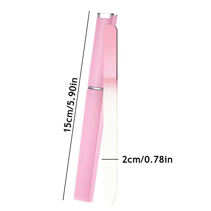 	Double-Sided Glass Finger Nail File with Case Pedicure Fingernail File Part @ - Image 4 of 4