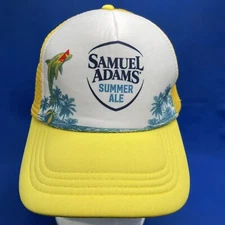 Samuel Adams Summer Ale Mesh Foam Trucker Hat NEW Yellow Snap Back Cap