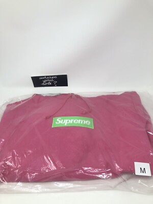 Supreme Box Logo Hoodie Sweatshirt Medium M Magenta Pink New IN