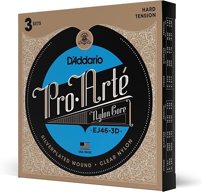 D'Addario Pro-Art Nylon Classical Guitar Strings - Hard Tension (EJ46-3D)