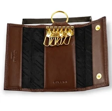 Key Caddy Slim Bi Fold Wallet Italy Brown Butter Soft Leather G. Guido Guccini