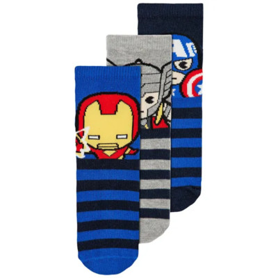 Marvel x NAME IT Kids boys THOR, Captain America Iron man Socks 3-pack Size 2-4