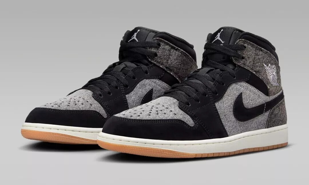 Nike Air Jordan 1 Mid SE Black Denim HJ4363-001 US Men's