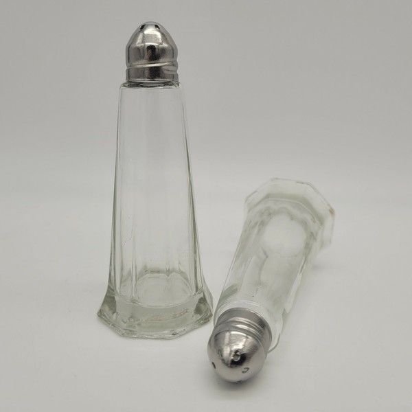 2Er Set Salz- Und Pfefferstreuer Glas Klassisch Salz Pfeffer KüChe Tisch Neu-image