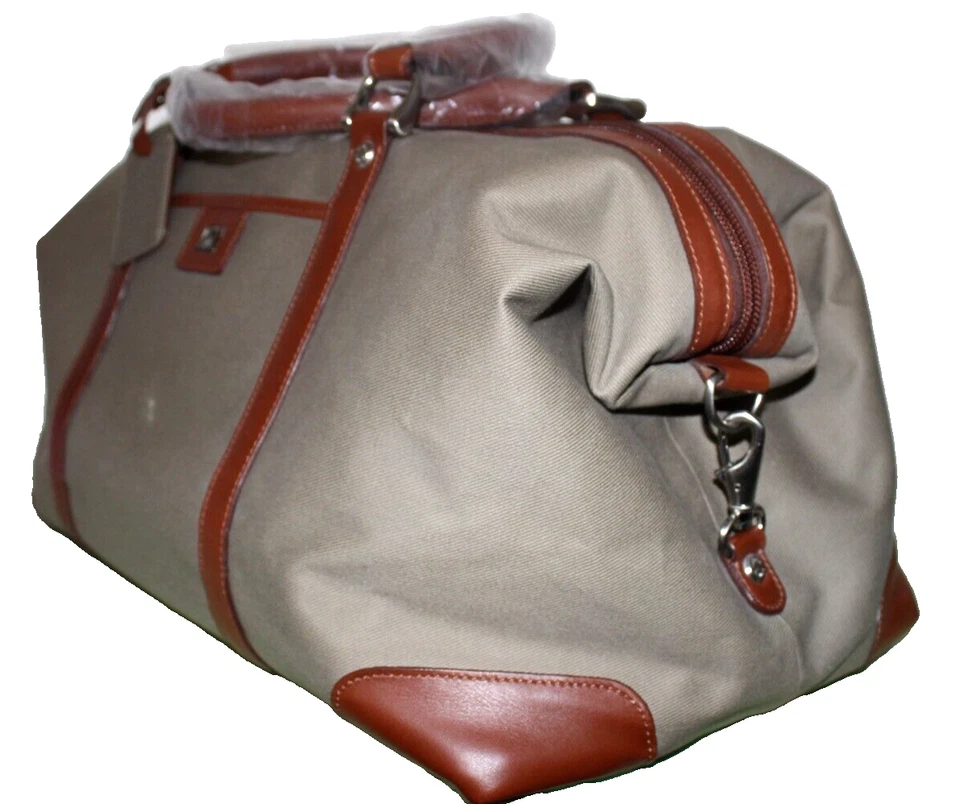 🔥Nuevo Bolso de Viaje CUTTER & BUCK Premium de Lona Cuero Bandolera de Mano  Foto 2 de 4