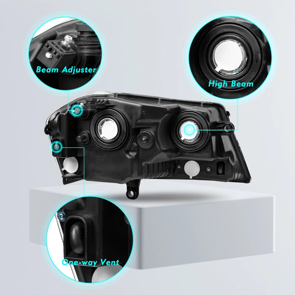 Conjunto de faros para Dodge Avenger 2008-2014 carcasa negra ámbar lámpara de esquina Foto 4 de 4