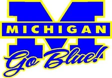  University of Michigan Go Blue vinyl window decal sticker 