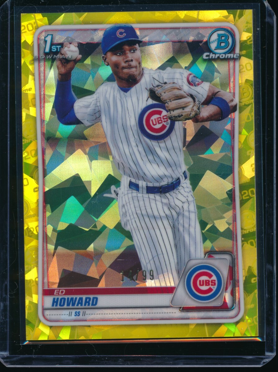 ED HOWARD 2020 Bowman Chrome Draft SAPPHIRE YELLOW REFRACTOR #/99 Rookie RC