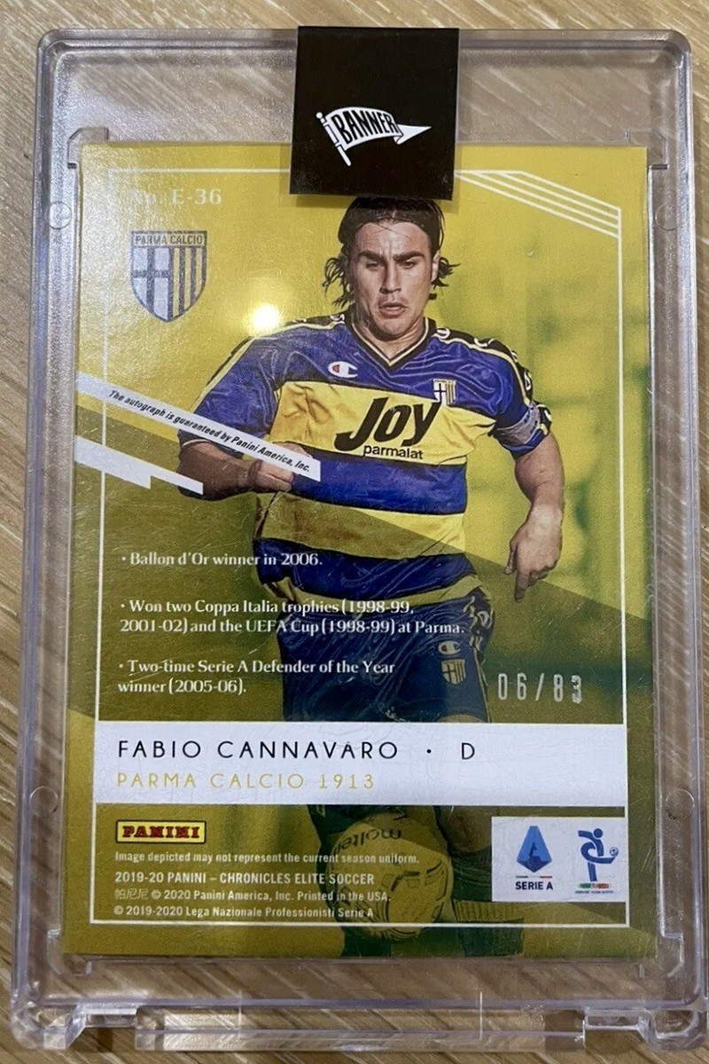 Fabio Cannavaro 2019-20 Chronicles Elite Auto 06/83 #E-36 Italy
