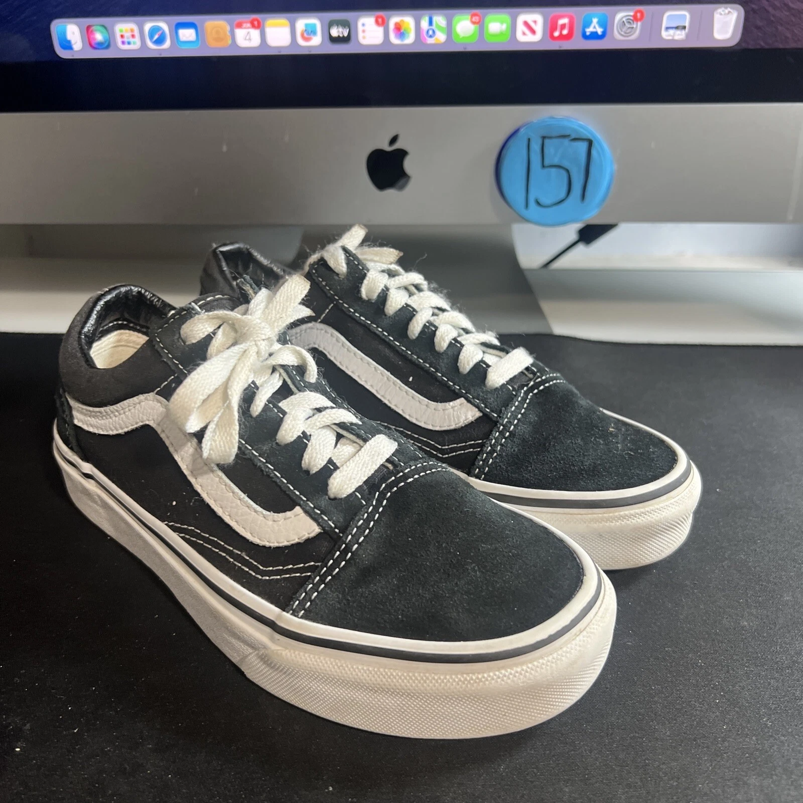 Sneakers basse VANS Oldol Skoo ne inla camoscio tela camo stringa gio