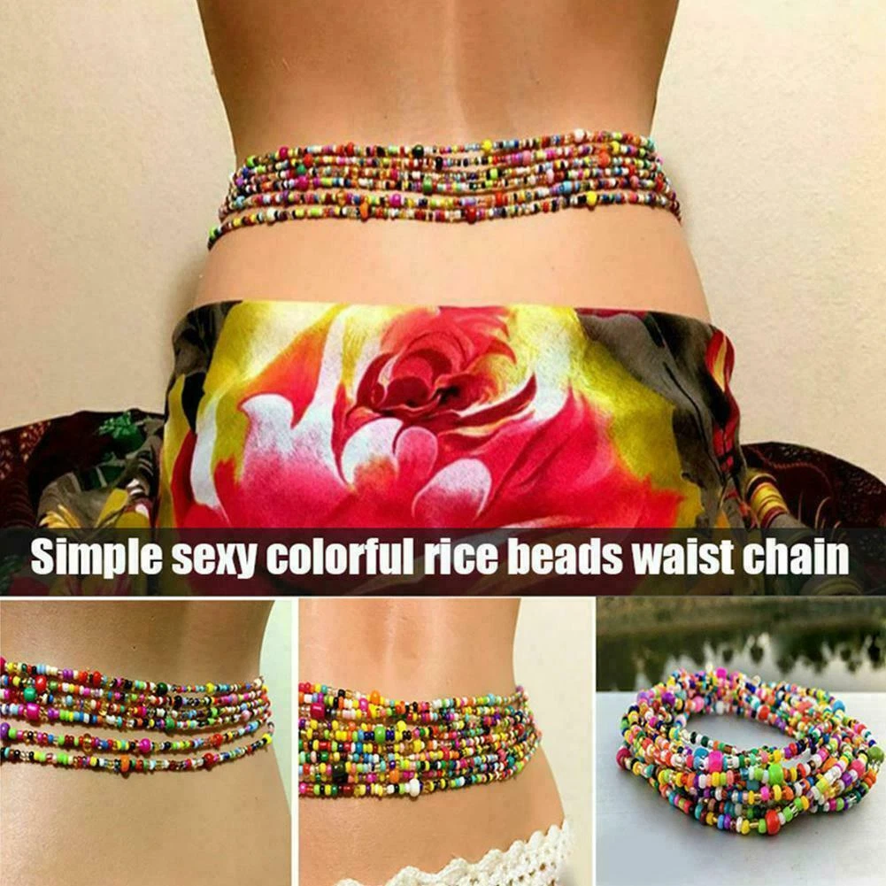 Beaded Waist Beads Body Jewelry Belly Chain African Multiple Waist Colors  B4V1