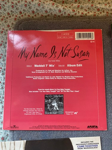 WHITNEY HOUSTON - NEW - My Name Is Not Susan - NEW 1991 Original - Picture 2 of 2
