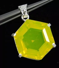 Hexagonal Cut Yellow Welo Opal 98.00 Ct Natural Pendant Untreated Loose Gemstone