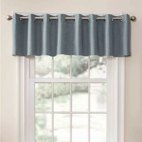 Window curtain valance lined 52"W x 18"L nickel grommet top mineral