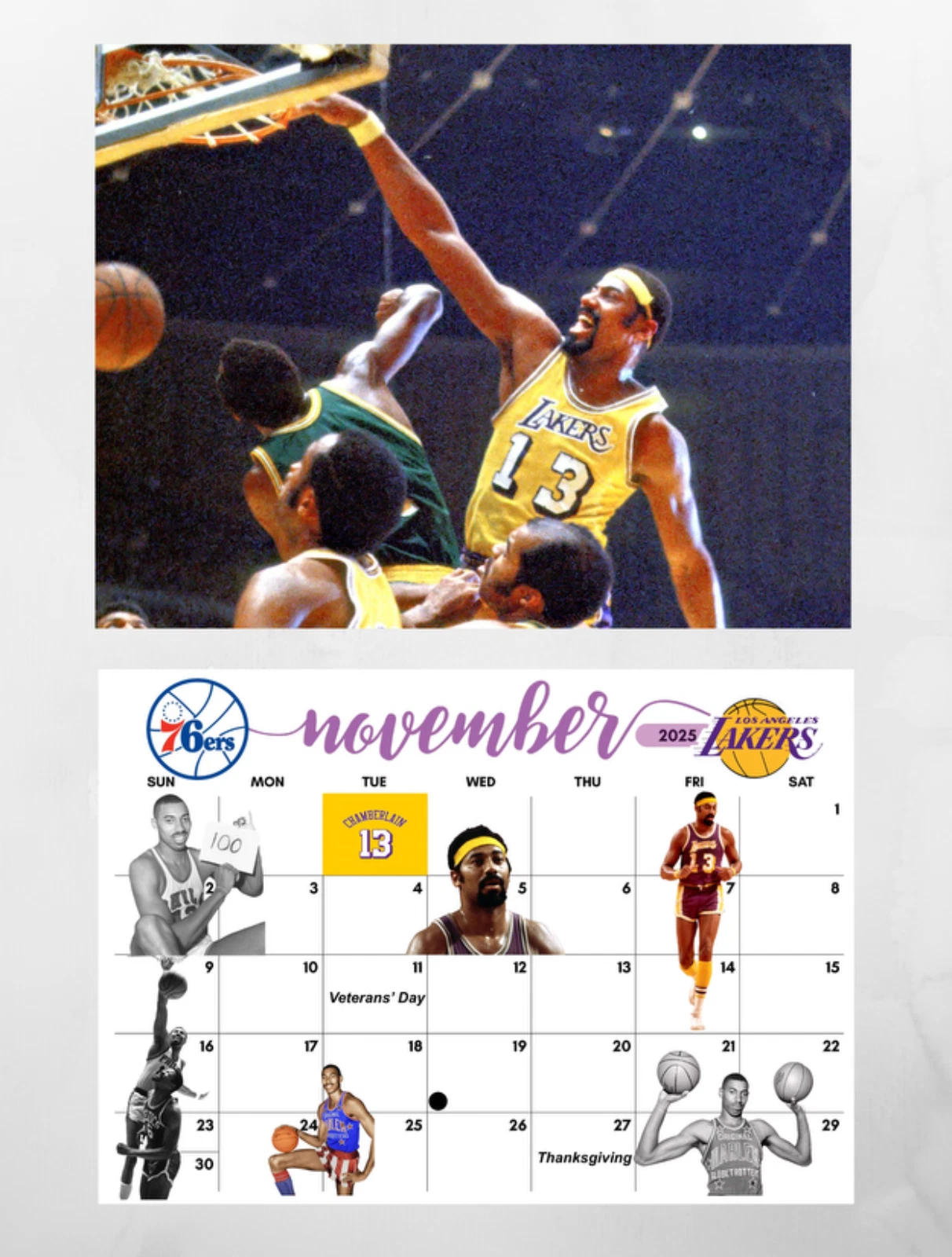 NBA Legends Wall Calendar 2026