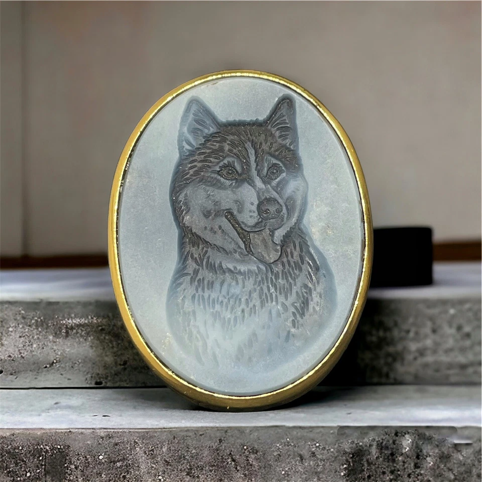 Anello con cameo Agata Blu Vintage - Immagine 4 di 4