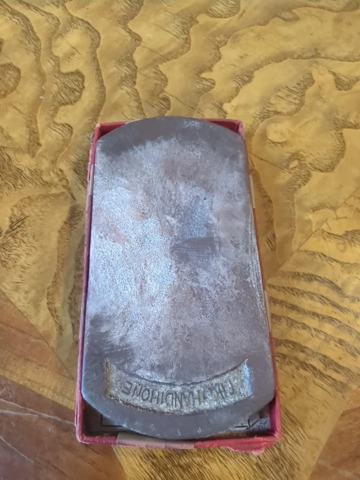 Antique PIKE Pick A Pike NH Handihone USA Sharpening Stone 4” X 2.25” Palm Fit - Image 2 of 4