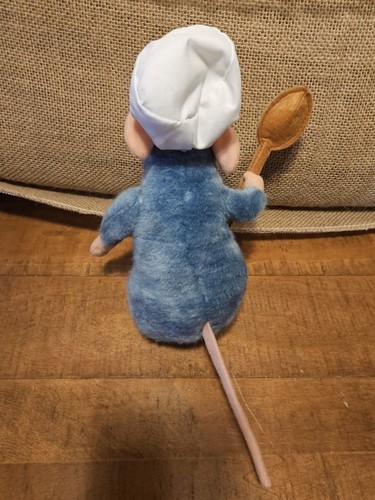 Disney Store Pixar Ratatouille Authentic Plush Remy Spoon Hat 8” Stuffed Rat - Picture 2 of 5