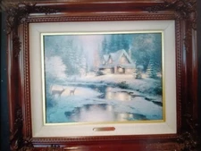 Thomas Kinkade Deer Creek Cottage Canvas S/N 12"x16" Paperwork