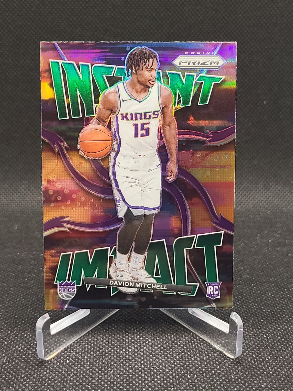 2021-22 Prizm Davion Mitchell RC Instant Impact Green Prizm Rookie