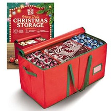 Large Christmas Ornament Storage Box Container for 128 Holiday Ornaments Decor